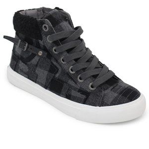 Womens Blowfish MEMPHIS Gray Mini Buffalo Check Hi Top Sneakers Size 7   NWT